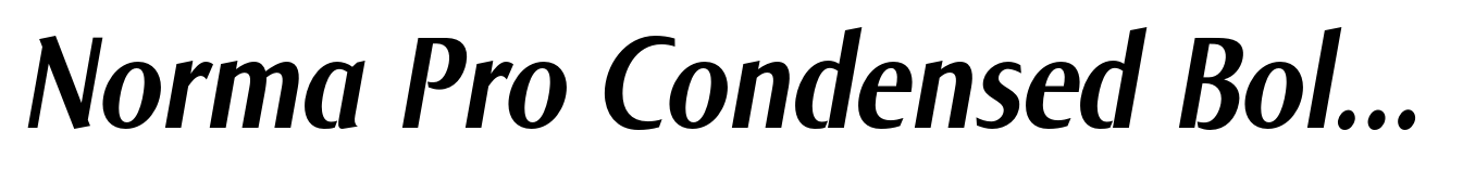 Norma Pro Condensed Bold Italic